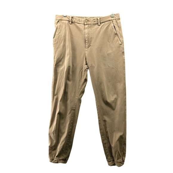 Uniqlo Chino Jogger Pants Mens M (30-33) Tan Beige Stretch Drawstring - Picture 1 of 10